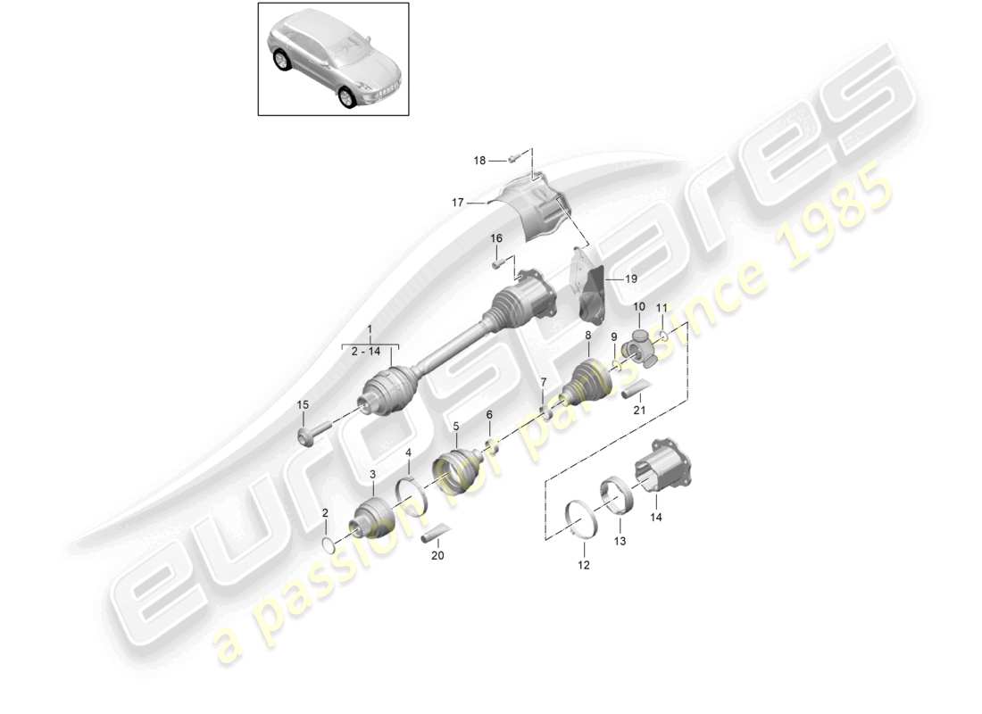 a part diagram from the porsche macan parts catalogue