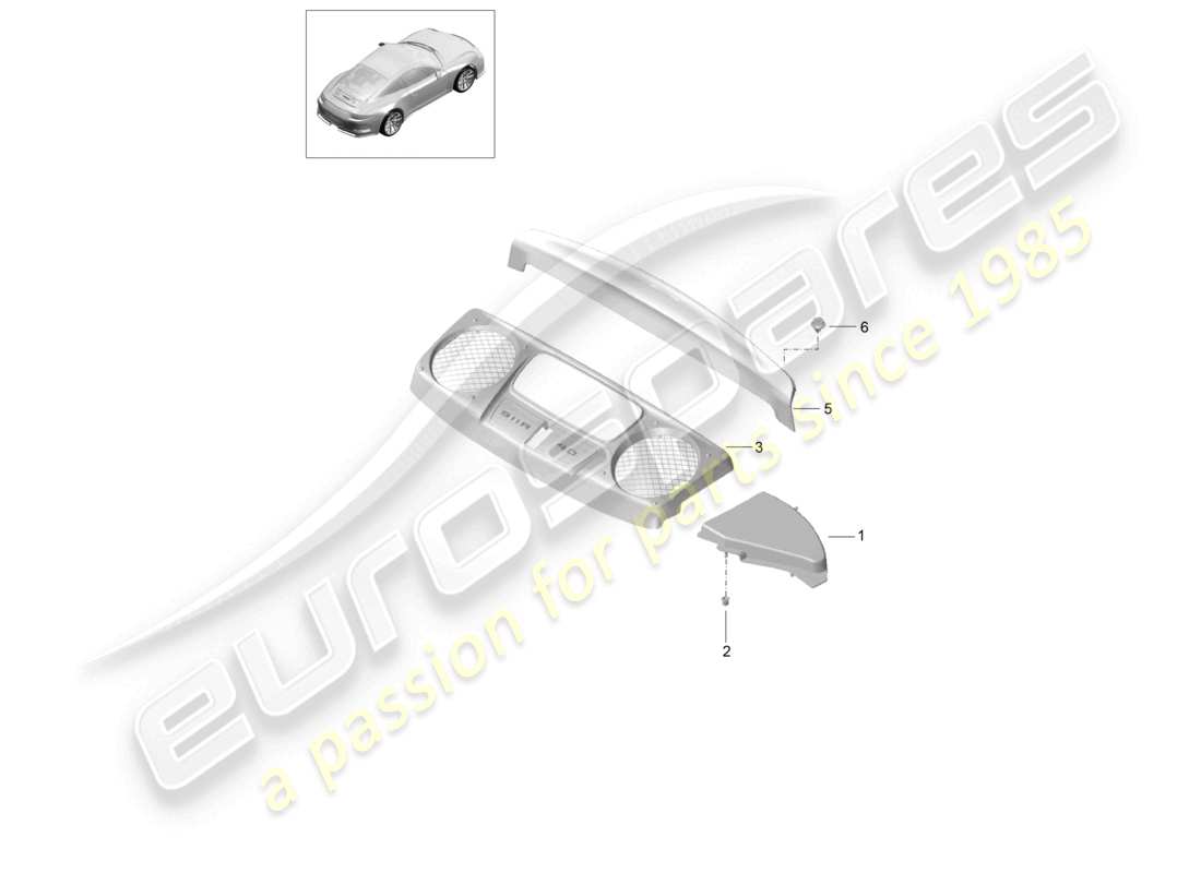 a part diagram from the porsche 2015 (991-1 r/gt3/rs) parts catalogue