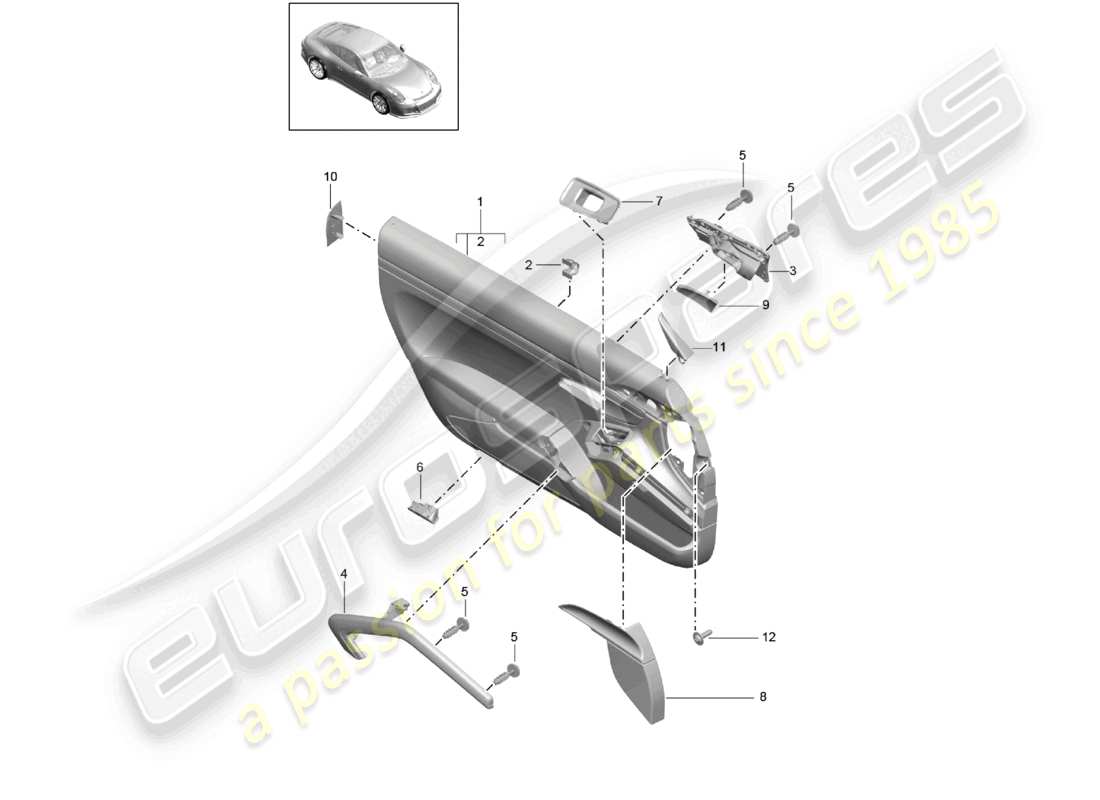 a part diagram from the porsche 2018 (991-2 r/gt3/rs) parts catalogue