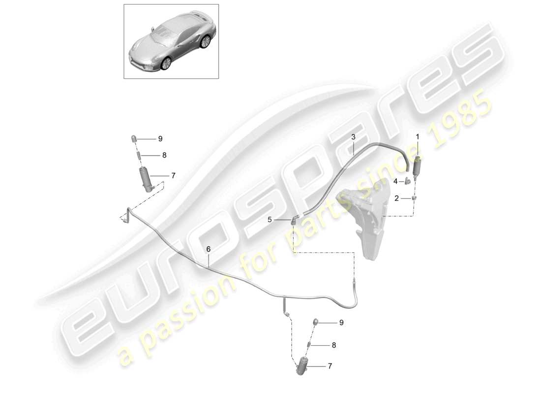 a part diagram from the porsche 2014 (991-1 turbo) parts catalogue
