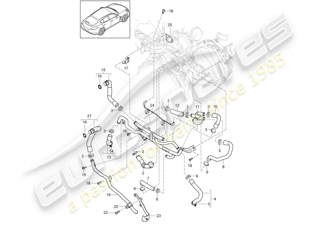a part diagram from the porsche 2010 (panamera 970) parts catalogue