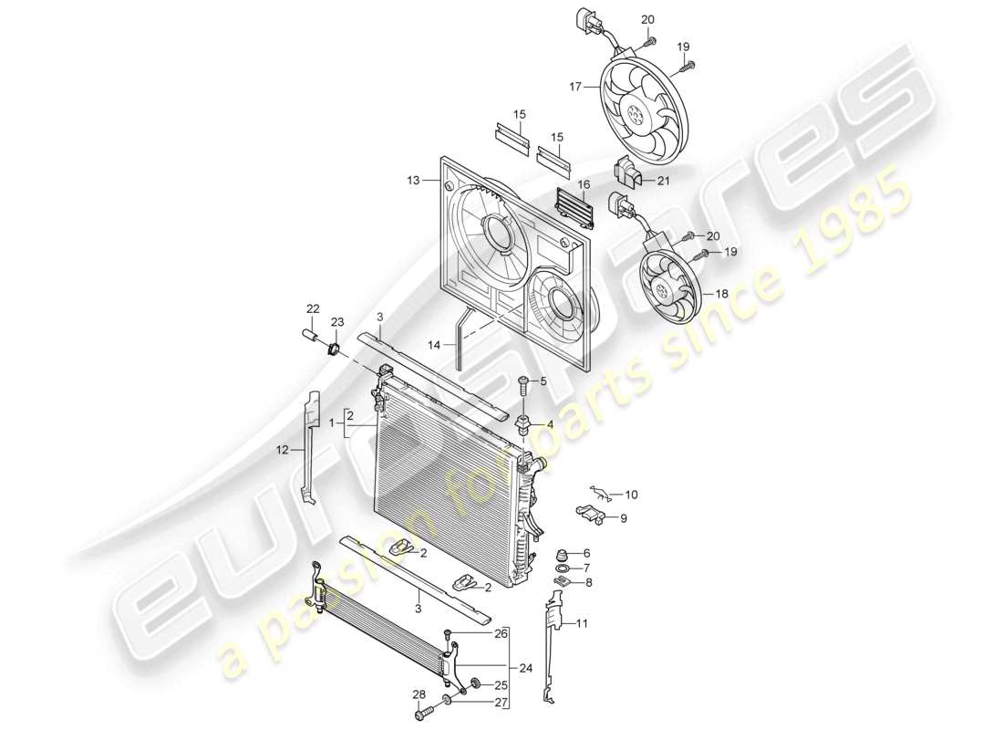 a part diagram from the porsche 2010 (cayenne e1 9pa) parts catalogue