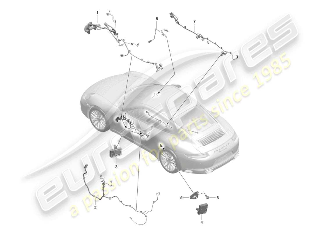 a part diagram from the porsche 991 parts catalogue