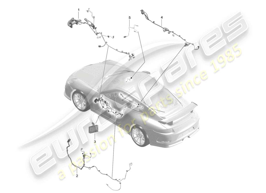 a part diagram from the porsche 2018 (991-2 r/gt3/rs) parts catalogue