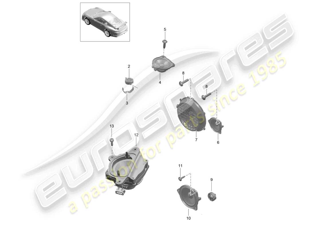 a part diagram from the porsche 991 parts catalogue