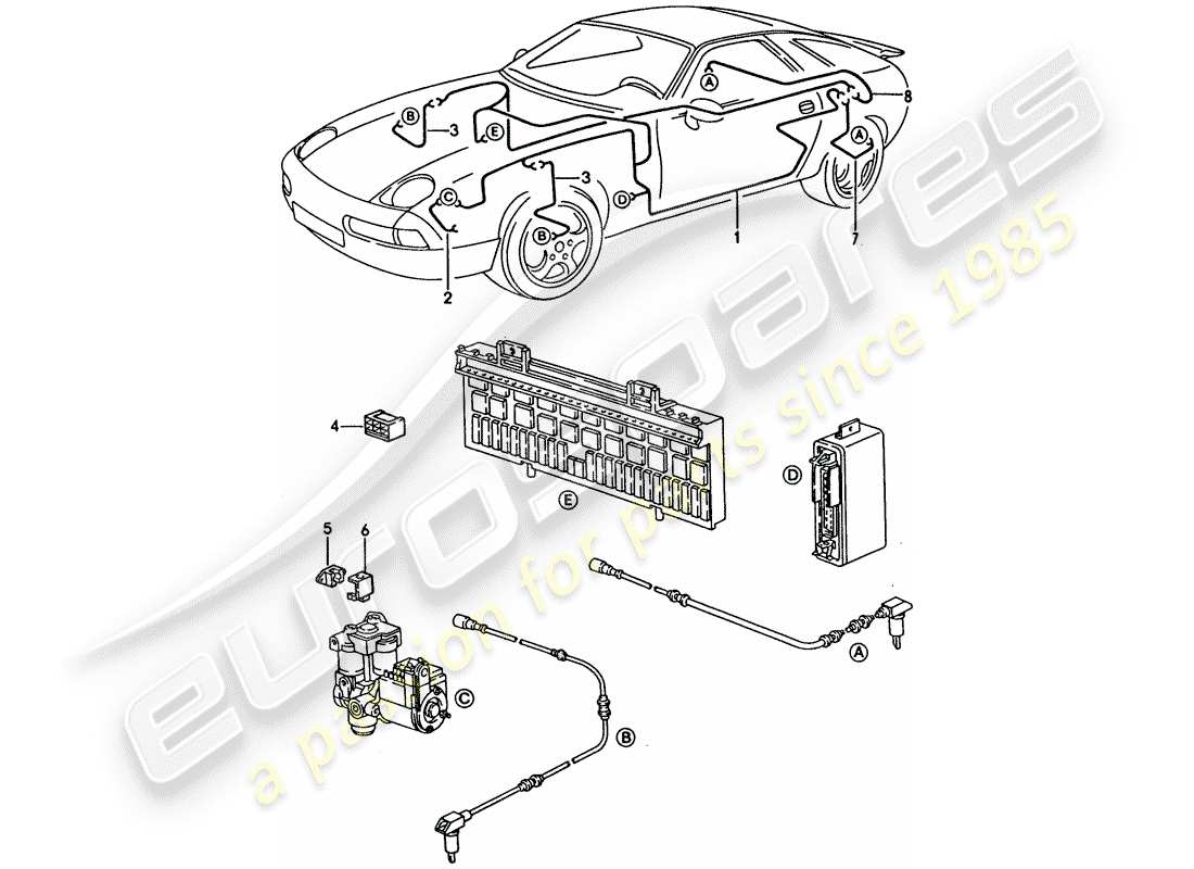 a part diagram from the porsche 1992 (928) parts catalogue
