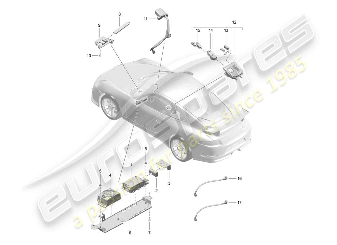a part diagram from the porsche 2017 (991-2 r/gt3/rs) parts catalogue