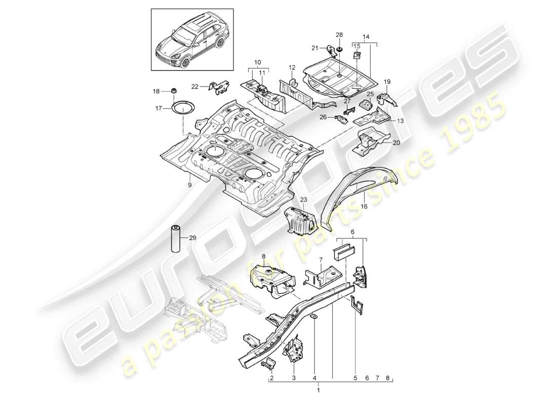 a part diagram from the porsche cayenne parts catalogue