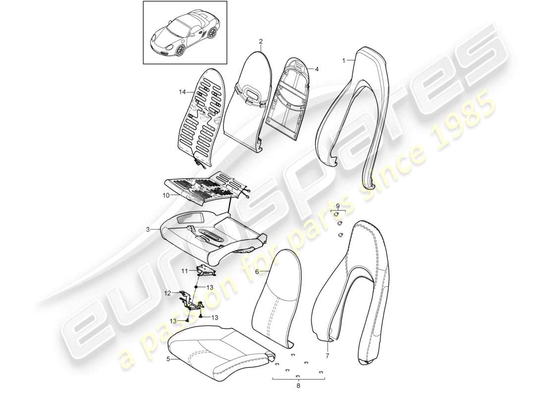 a part diagram from the porsche boxster parts catalogue