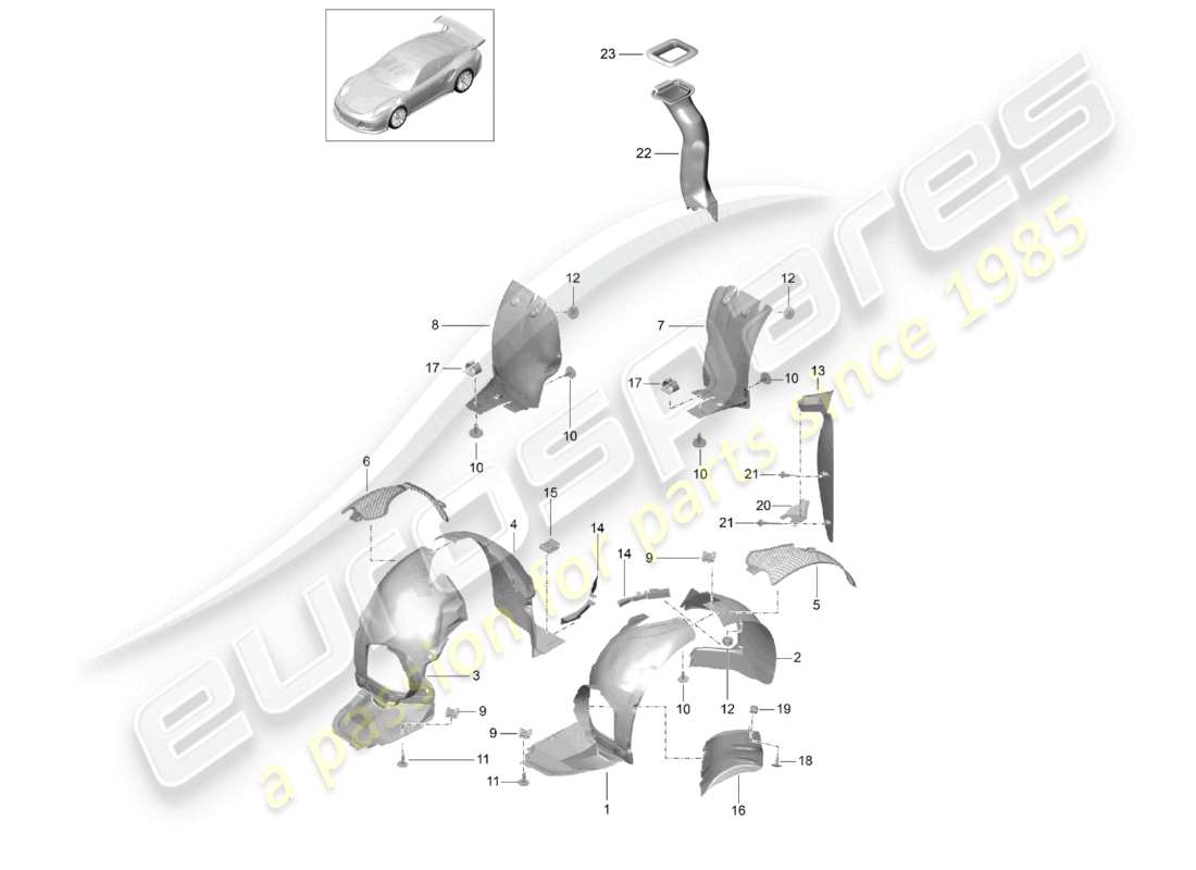 a part diagram from the porsche 991 parts catalogue