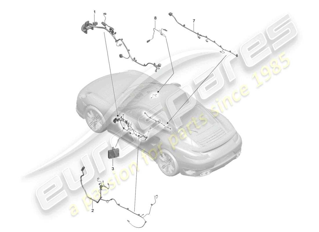 a part diagram from the porsche 991 parts catalogue
