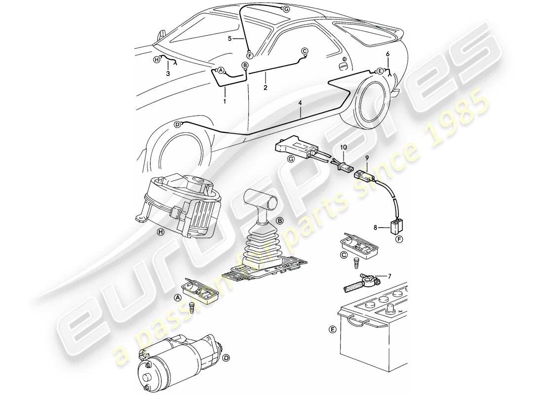 a part diagram from the porsche 928 parts catalogue
