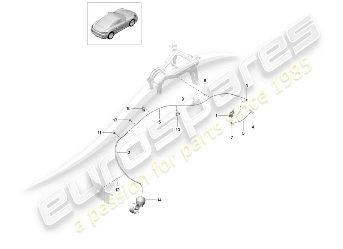 a part diagram from the porsche 2020 (718 cayman) parts catalogue