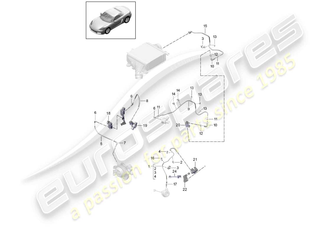 a part diagram from the porsche 2017 (718 boxster) parts catalogue