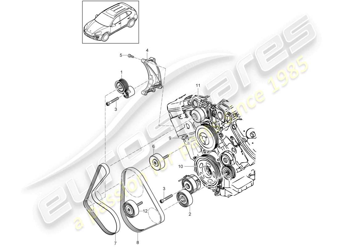 a part diagram from the porsche 2018 (cayenne e2 92a) parts catalogue