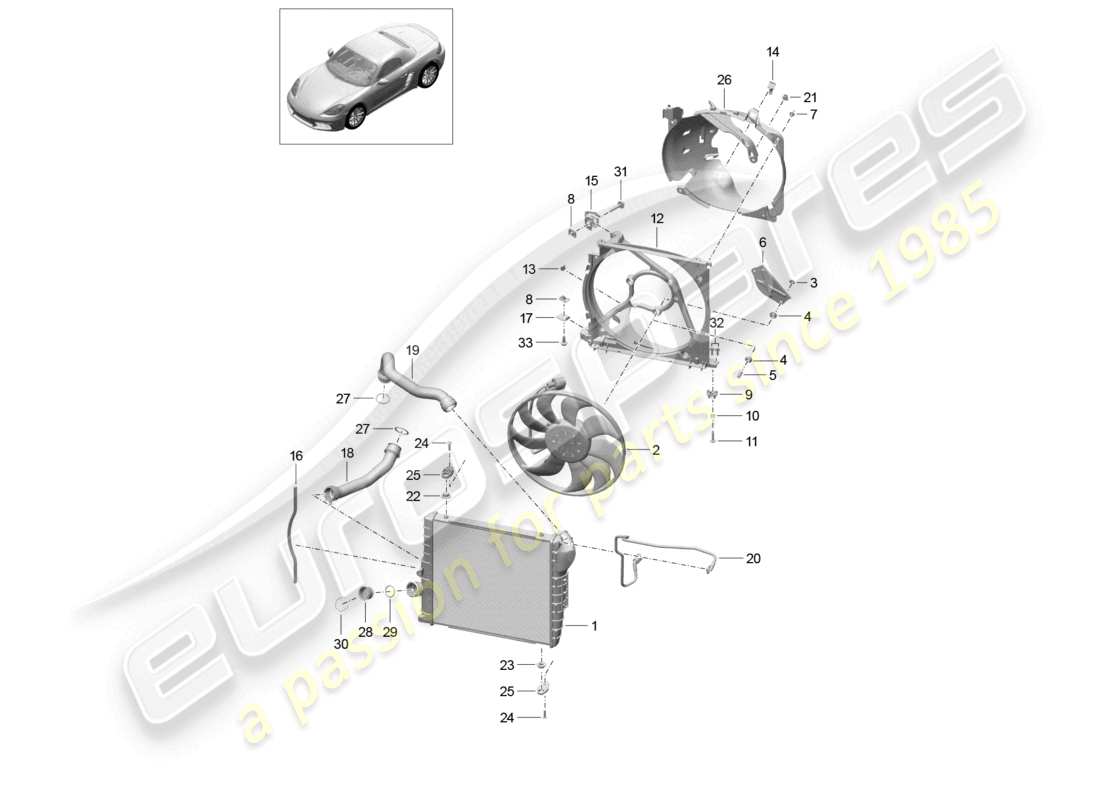 a part diagram from the porsche 2017 (718 boxster) parts catalogue