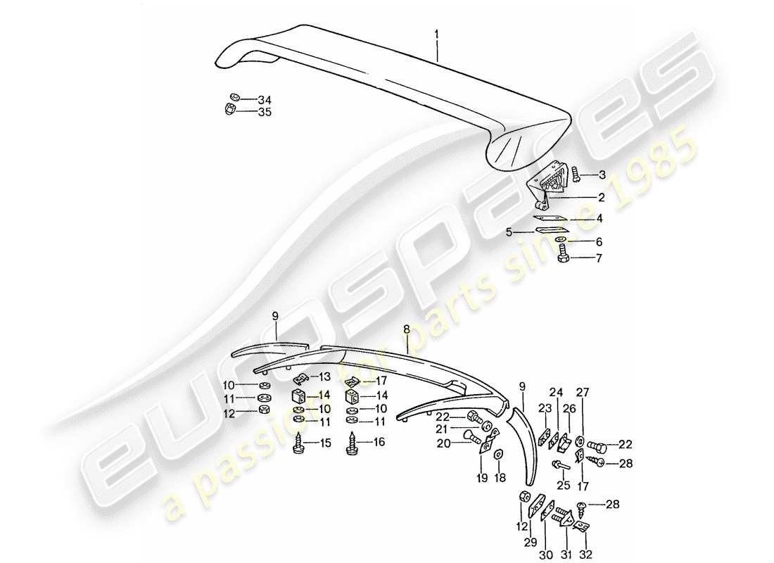 a part diagram from the porsche 1989 (928) parts catalogue