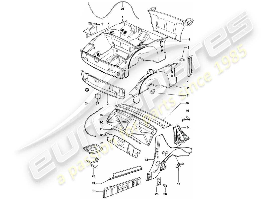 a part diagram from the porsche 1975 (914) parts catalogue