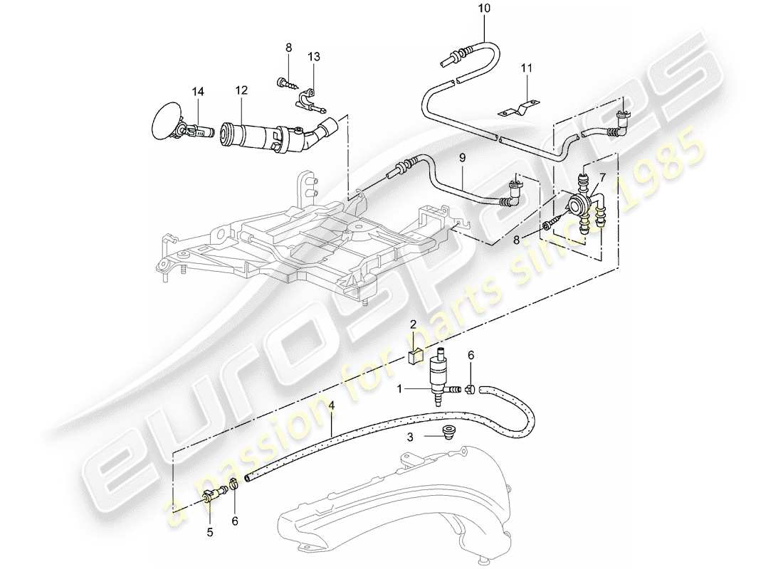 a part diagram from the porsche 996 parts catalogue