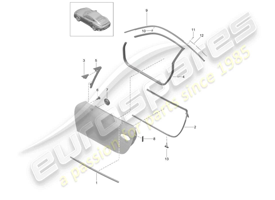 a part diagram from the porsche 991 parts catalogue