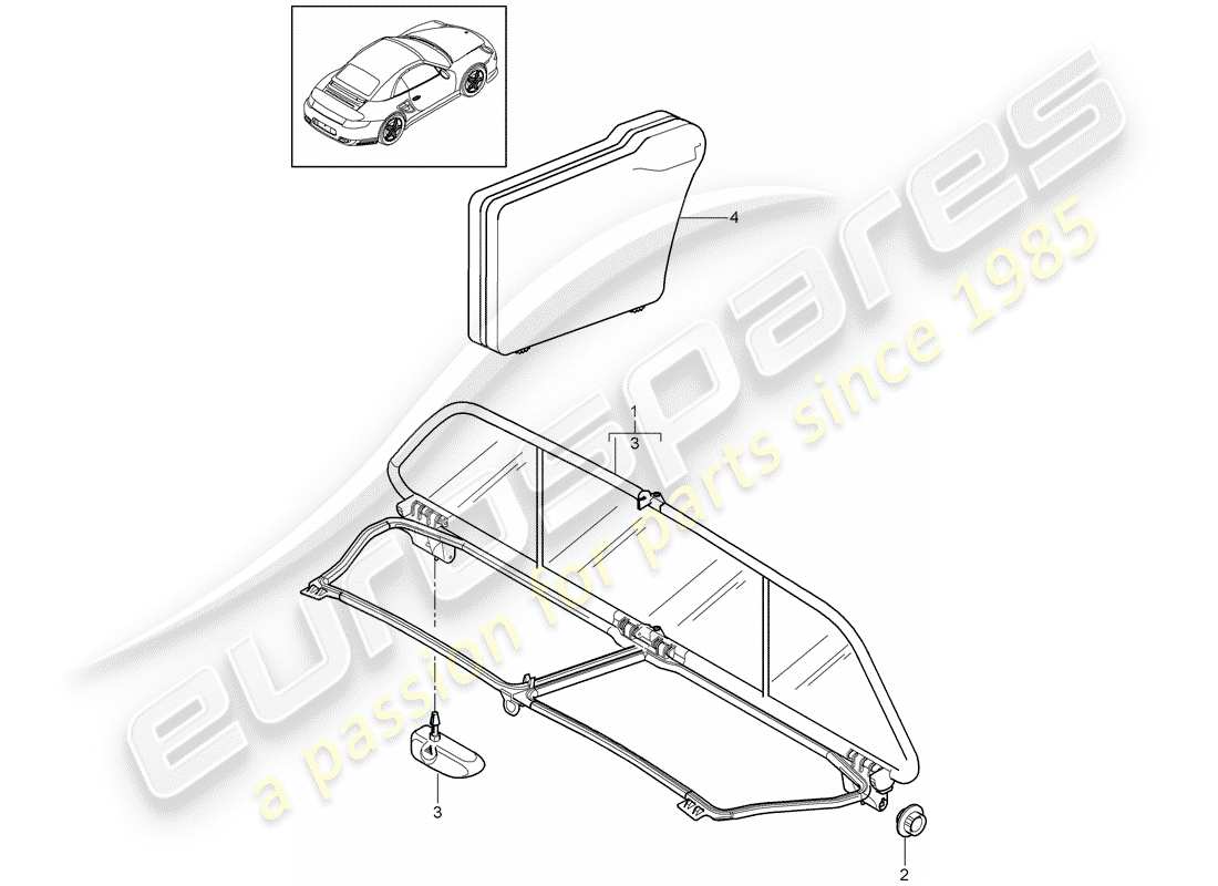 a part diagram from the porsche 2012 (997-2 turbo / gt2 rs) parts catalogue