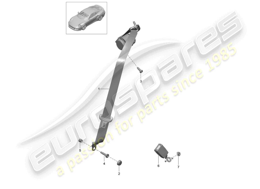 a part diagram from the porsche 991 parts catalogue