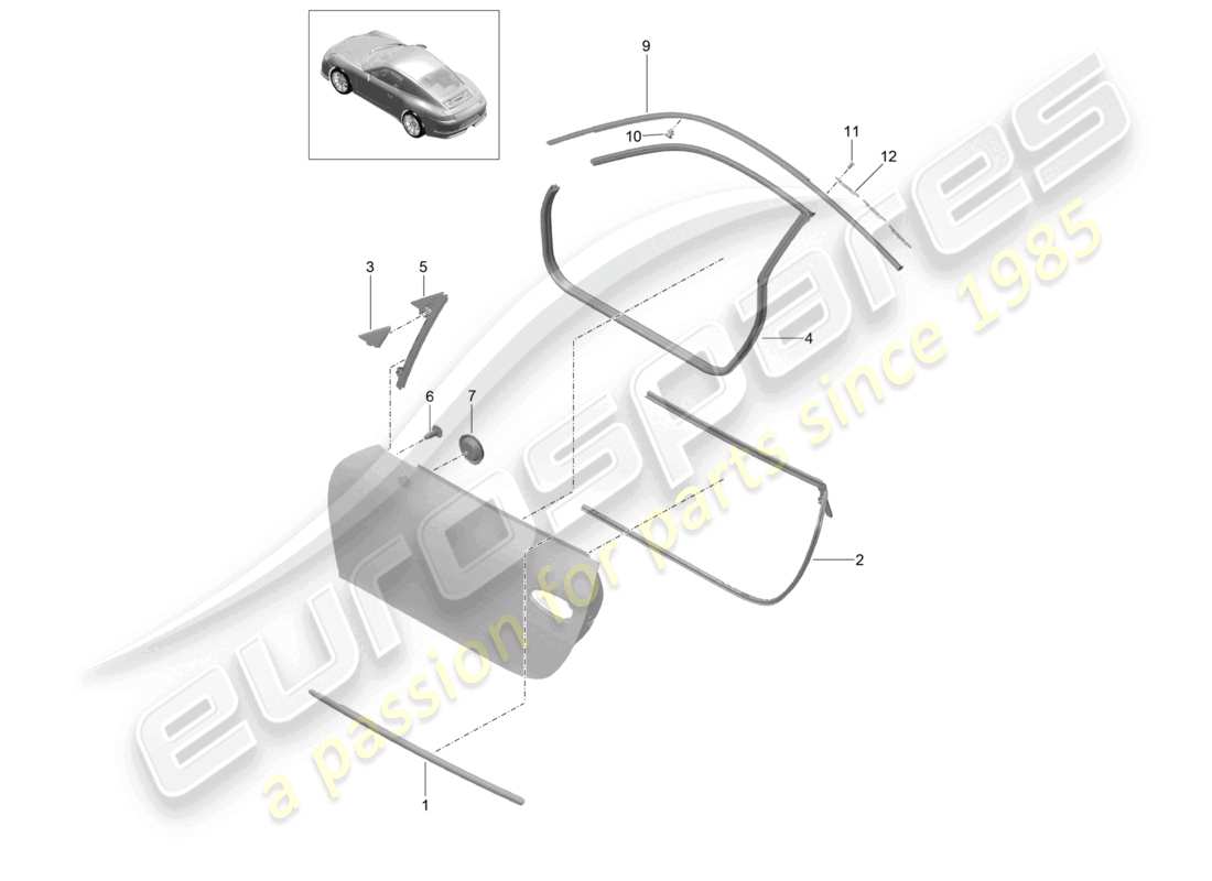 a part diagram from the porsche 991 parts catalogue
