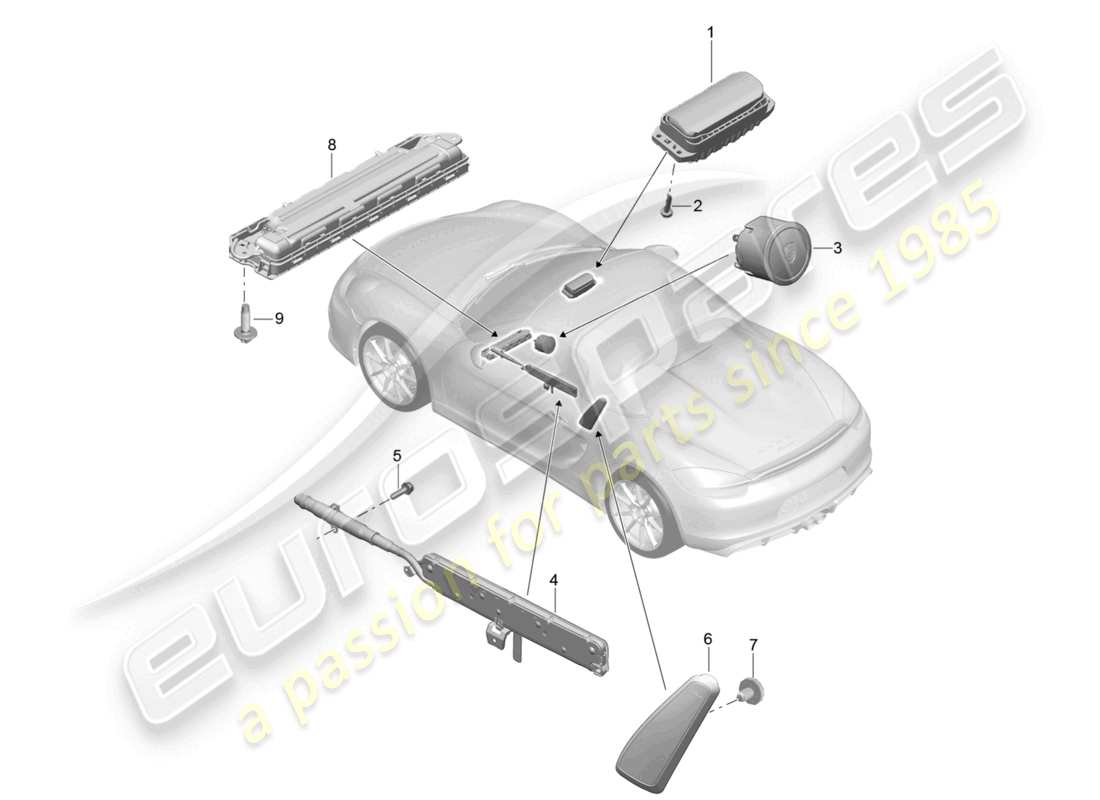 a part diagram from the porsche 2016 (981 boxster spyder) parts catalogue