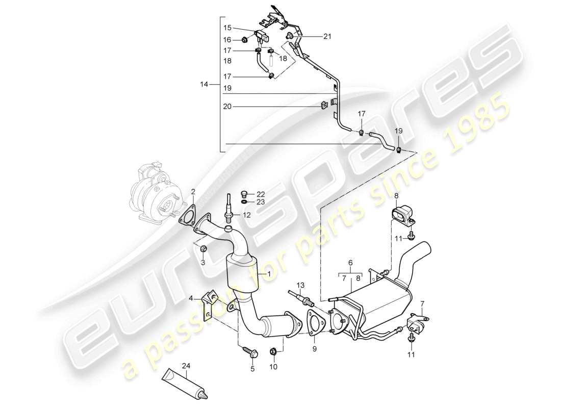 a part diagram from the porsche 2009 (cayenne e1 9pa) parts catalogue