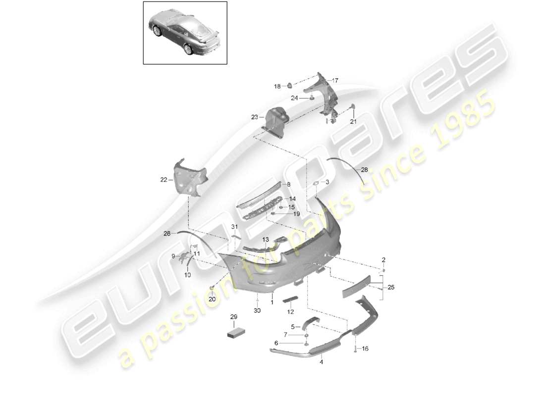 a part diagram from the porsche 991 parts catalogue