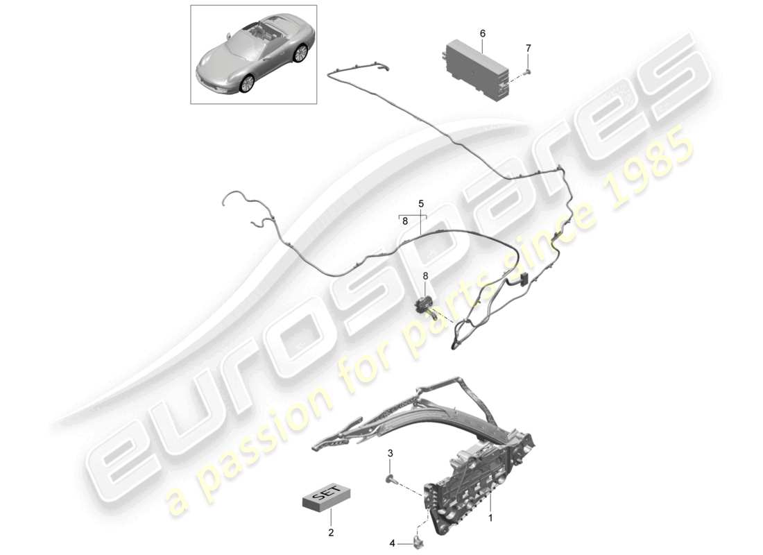 a part diagram from the porsche 991 parts catalogue