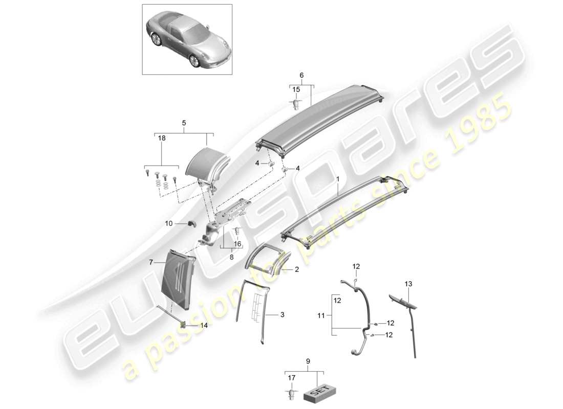 a part diagram from the porsche 2012 (991-1) parts catalogue