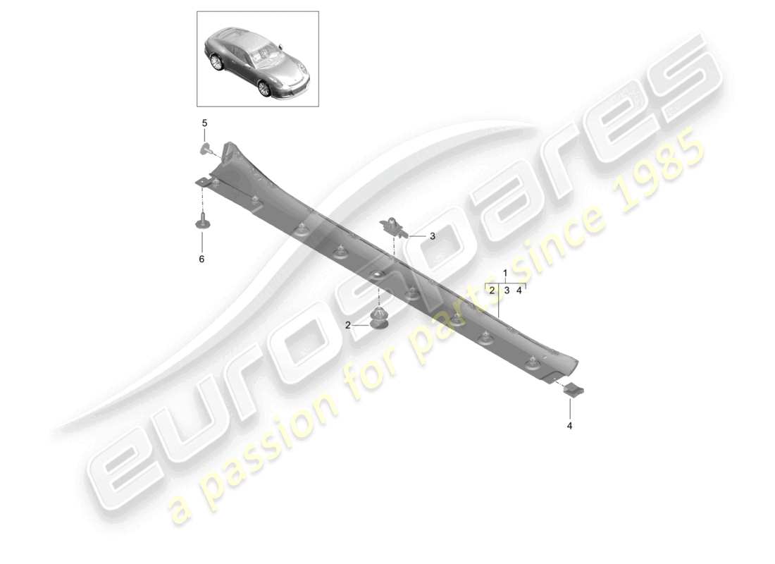 a part diagram from the porsche 991 parts catalogue
