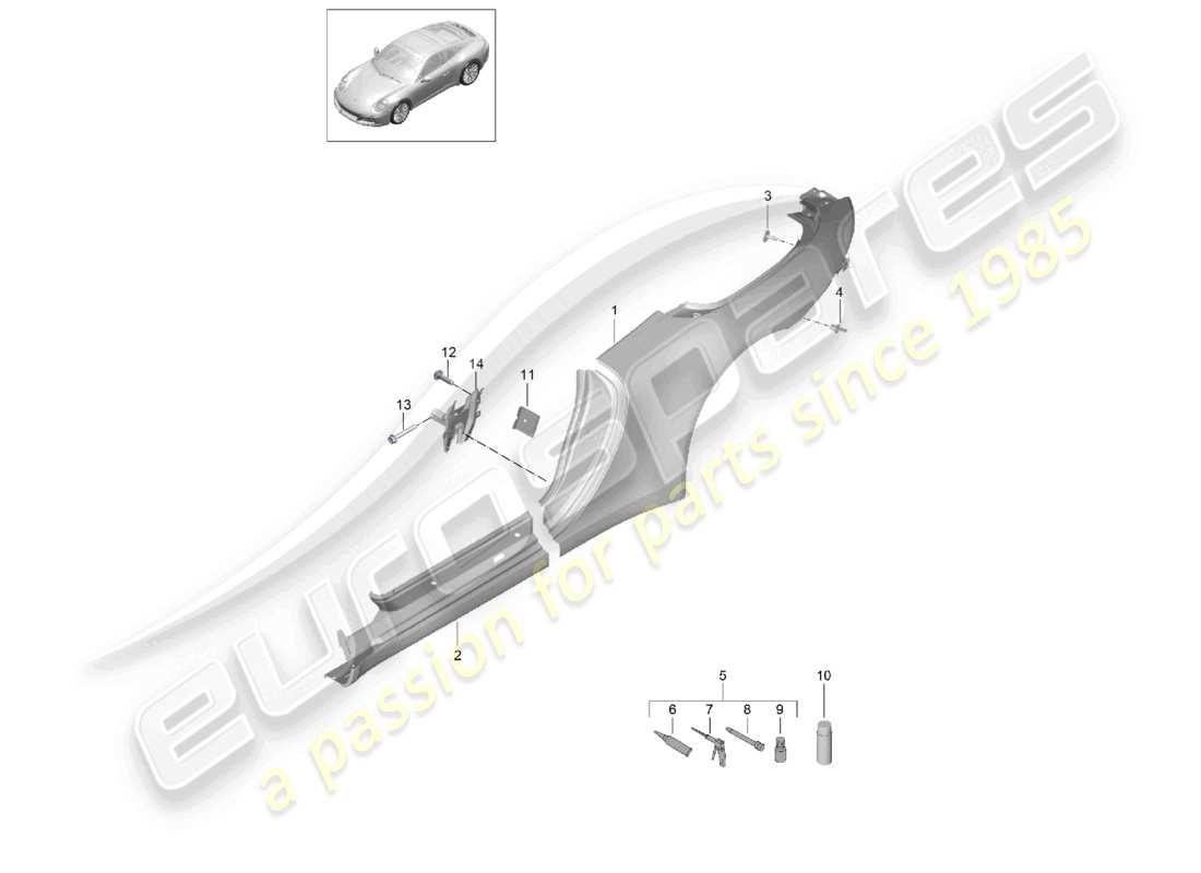 a part diagram from the porsche 2019 (991-2) parts catalogue