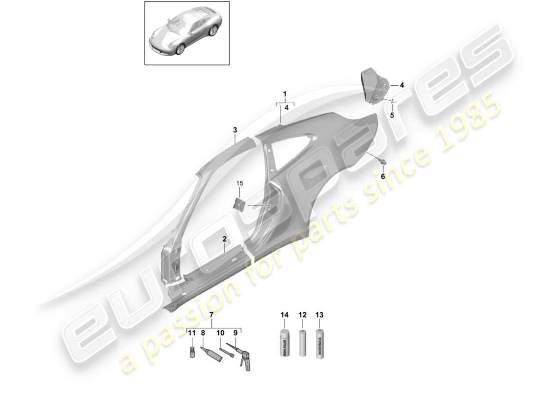 a part diagram from the porsche 2019 (991-2) parts catalogue