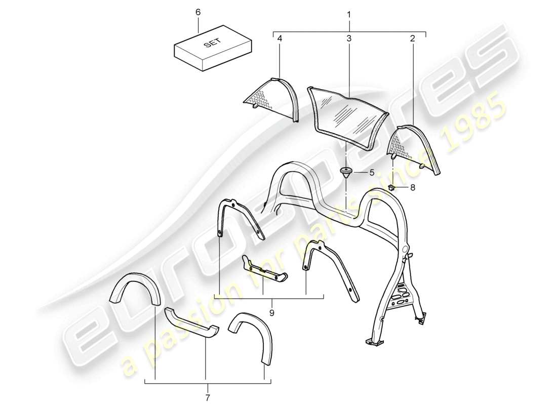 a part diagram from the porsche 2006 (987 boxster) parts catalogue