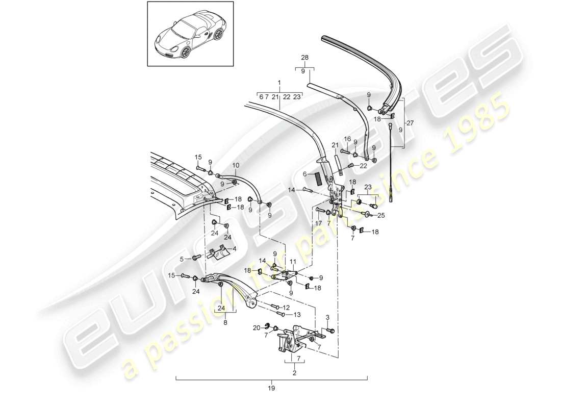 a part diagram from the porsche 2006 (987 boxster) parts catalogue