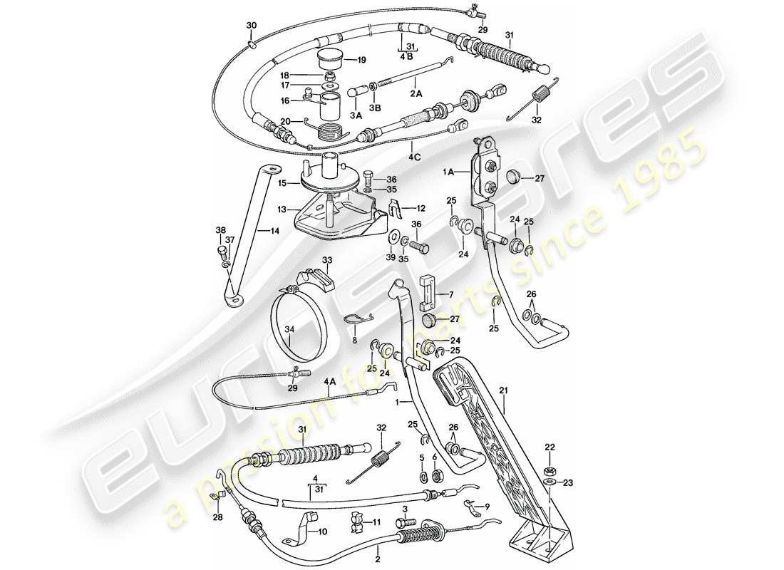 a part diagram from the porsche 1977 (924) parts catalogue