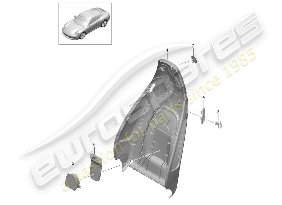 VIEW PARTS DIAGRAMS FROM THE PORSCHE 991 PARTS CATALOGUE a part diagram from the porsche 991 parts catalogue