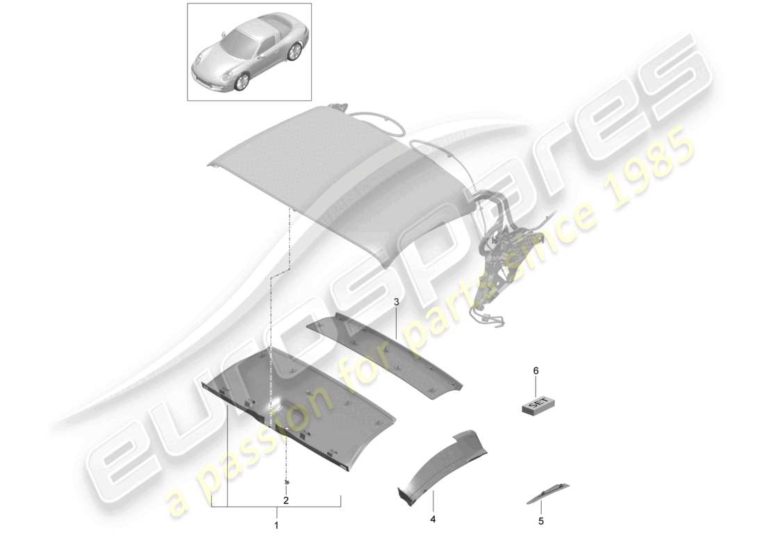 a part diagram from the porsche 991 parts catalogue