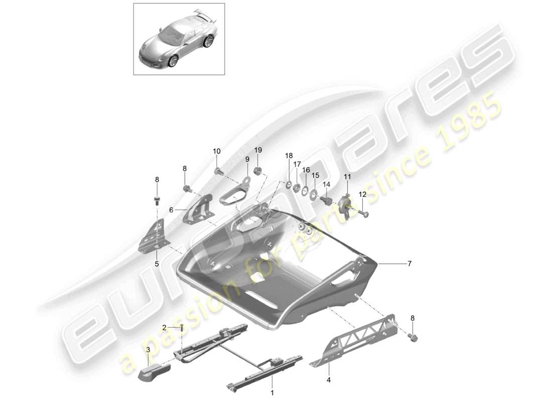 a part diagram from the porsche 991 parts catalogue