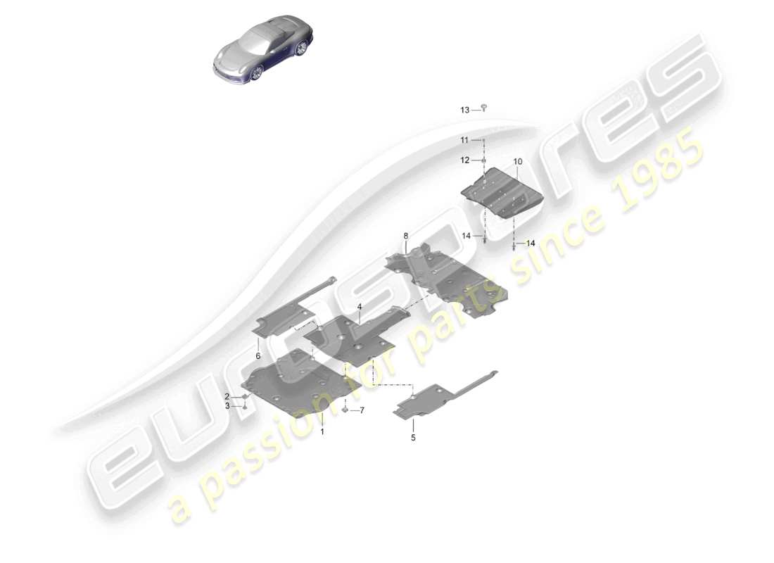 a part diagram from the porsche 991 parts catalogue