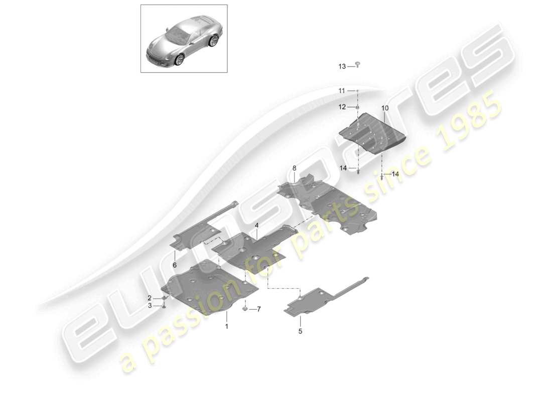VIEW PARTS DIAGRAMS FROM THE PORSCHE 991 PARTS CATALOGUE a part diagram from the porsche 991 parts catalogue