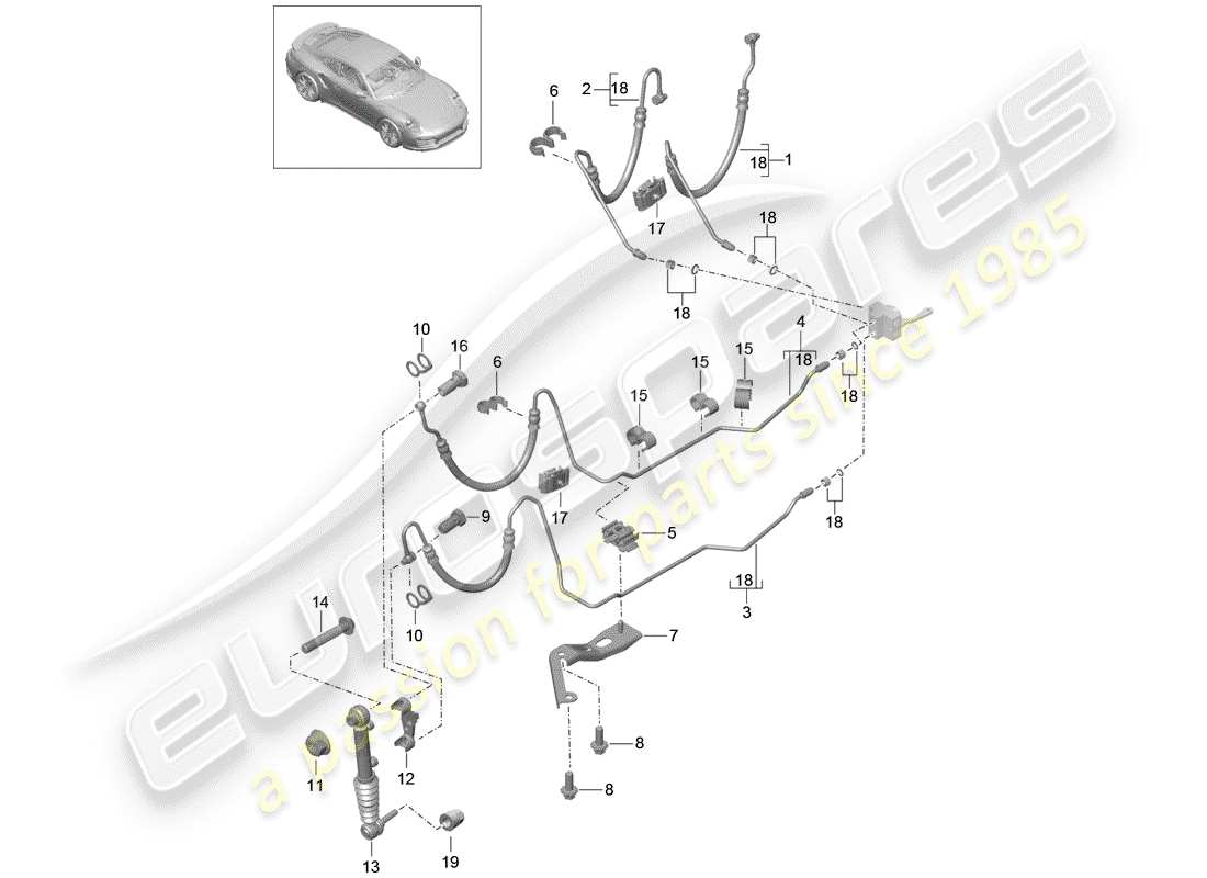 a part diagram from the porsche 991 parts catalogue