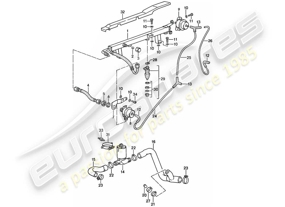 a part diagram from the porsche 1986 (944) parts catalogue