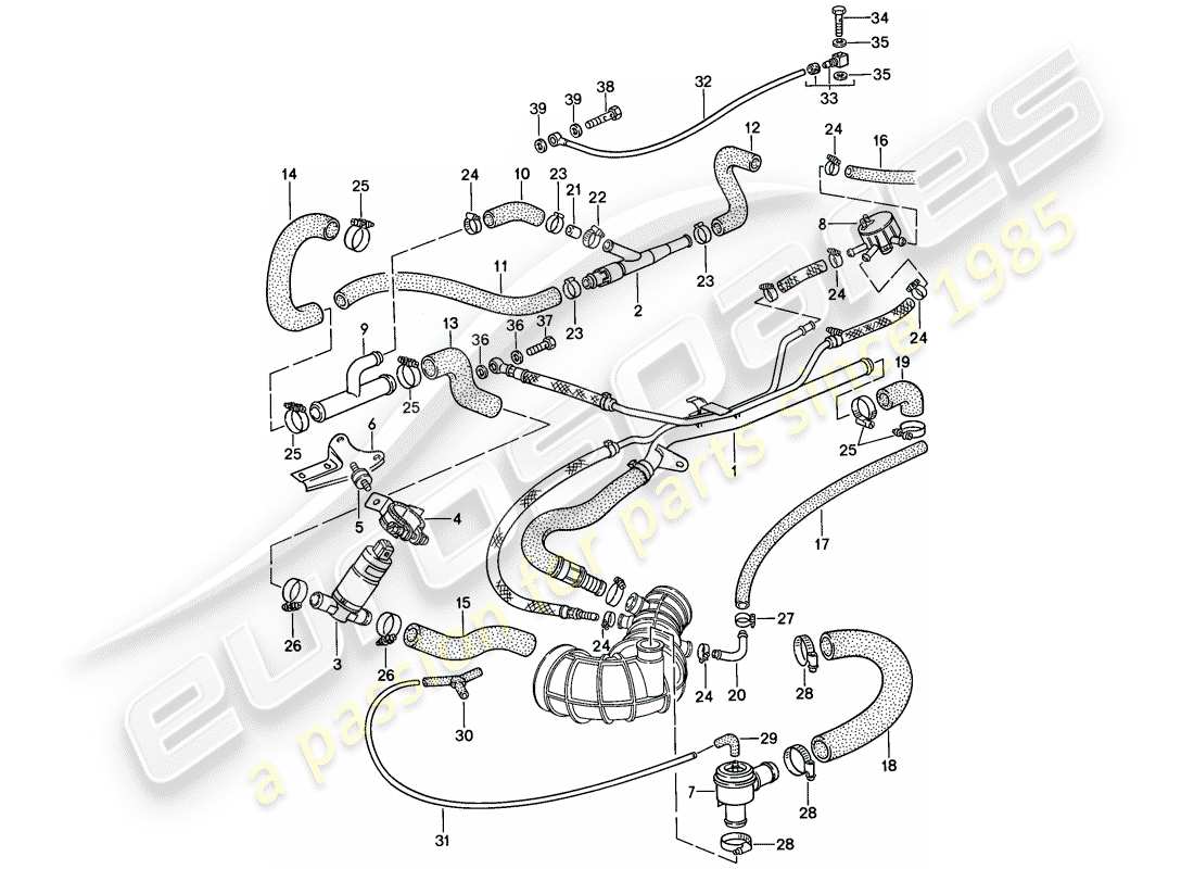 a part diagram from the porsche 944 parts catalogue
