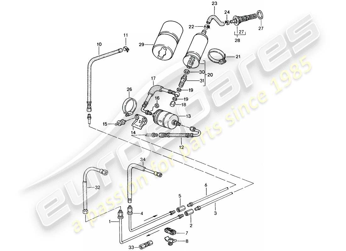 a part diagram from the porsche 944 parts catalogue