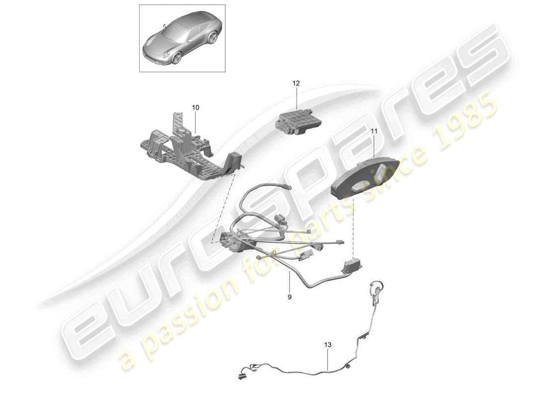 a part diagram from the porsche 991 parts catalogue