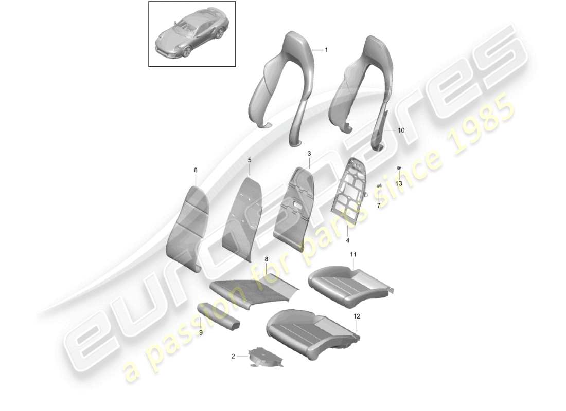 a part diagram from the porsche 991 parts catalogue