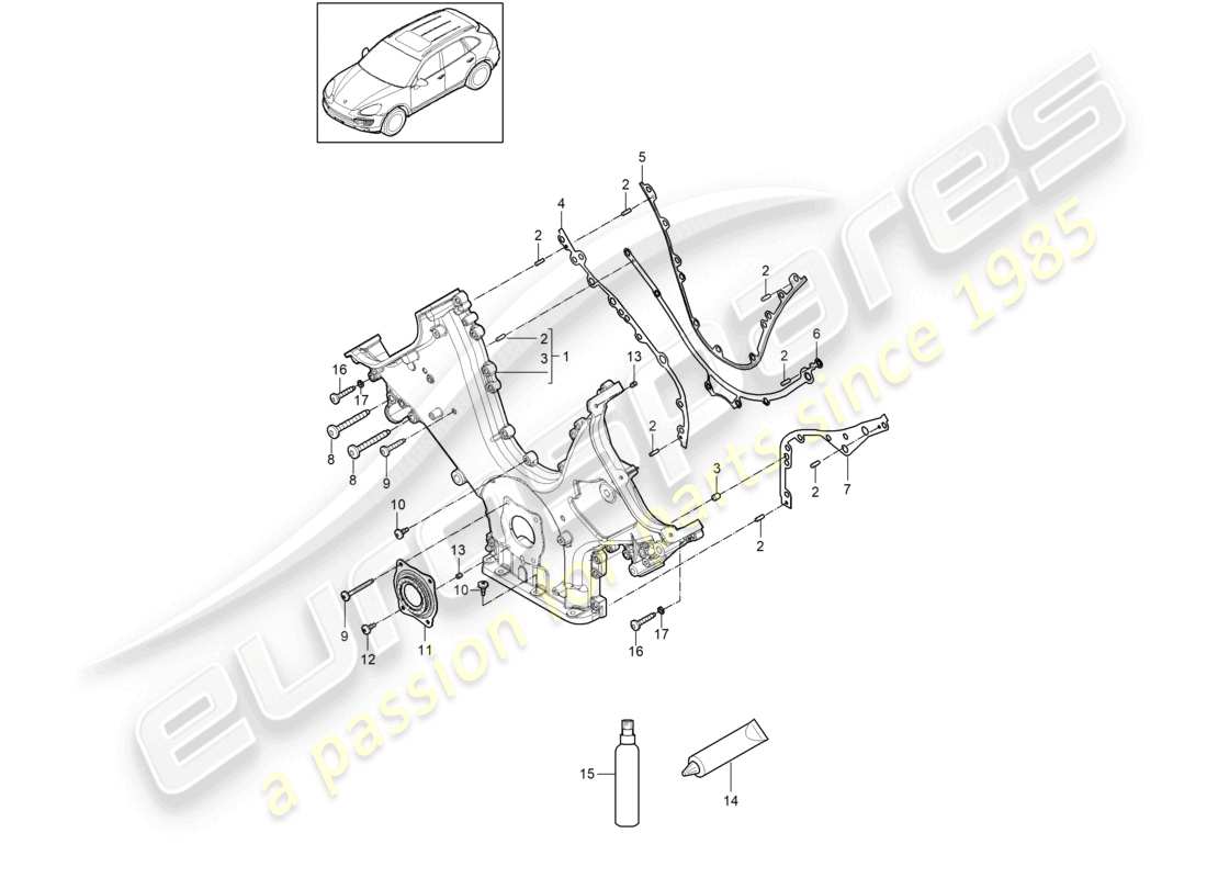a part diagram from the porsche cayenne parts catalogue
